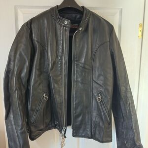 VTG Brooks Men's Black Leather Jacket w/ Liner
